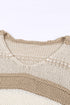 V-Neck Knitted Lantern Sleeve Pullover Sweater